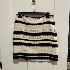 Black and White Striped Skirt